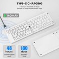 thumbnail image 3 of Mini Foldable Bluetooth Keyboard - Portable Wireless Full Size Keyboard (Sync Up to 3 Devices), Ultra-Slim Travel Folding Keyboard, White, 3 of 4