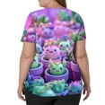 thumbnail image 4 of LHVUOA Womens Scrub Tops Cute Animals Printed Short Sleeve Tops Plus Size Loose Fit Nursing Uniforms, 4 of 5