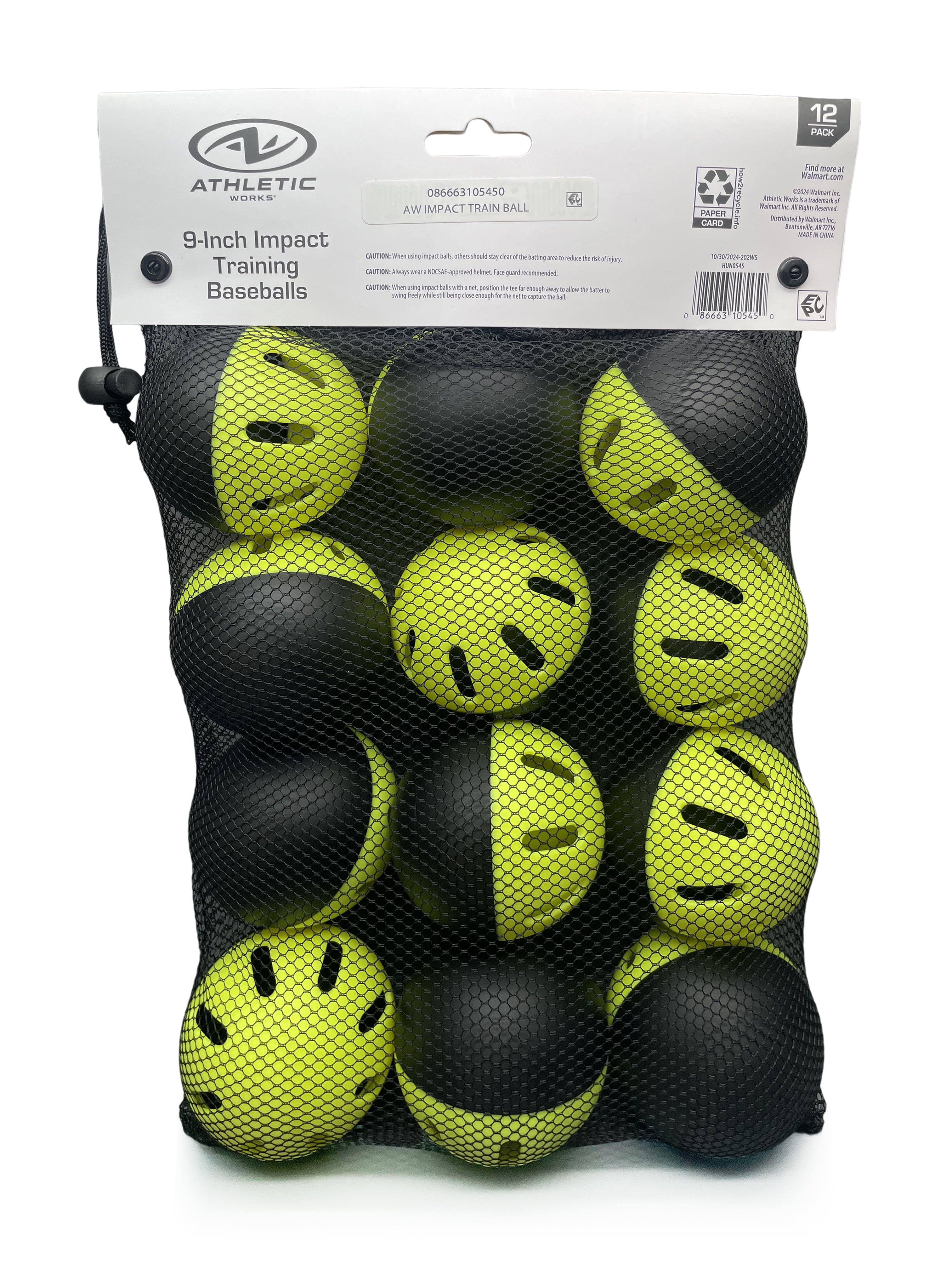 5 Balles De Baseball Mousse Athletic Works – Jaunes – Entraînement Intérieur/extérieur
