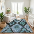 thumbnail image 7 of Addison Rugs Mayfield Premium Machine Washable Transitional Aztec Teal Rectangle Rug, 10' x 14', 7 of 7