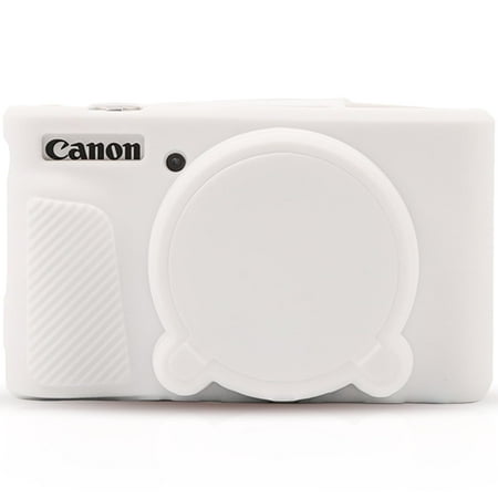 Camera Cover for Canon PowerShot SX730 HS, SX740 HS Digital Camera, Soft Silicone Protective Cover with Removable Lens Cap, Travel Camera Case for Photographers - White