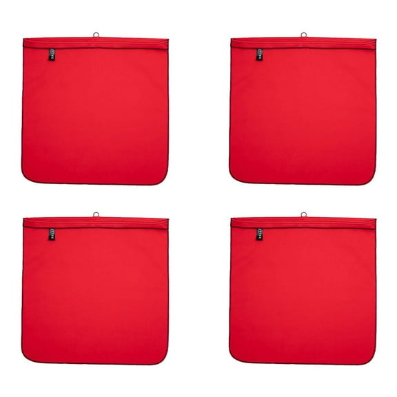 4 Pack Red Safety Flag with Wire Loop DOT Compliant - 18 Inch x 18 Inch High Visibility Cotton Twill Double Stitched High Visible Warning Flags