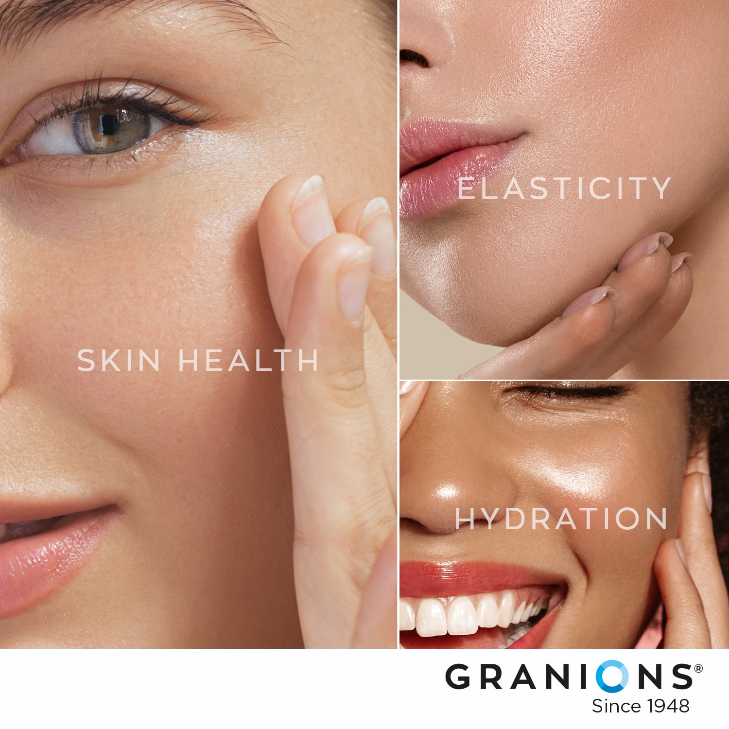 Granions Hyaluronic Acid Complex Tablets, Marine Collagen + Coq10, Age Defense Supplements, 60 units
