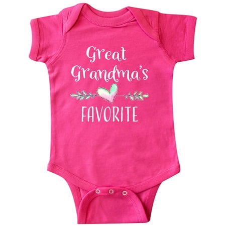 

Inktastic Great Grandmas Favorite- Heart Great Grandchild Gift Baby Boy or Baby Girl Bodysuit