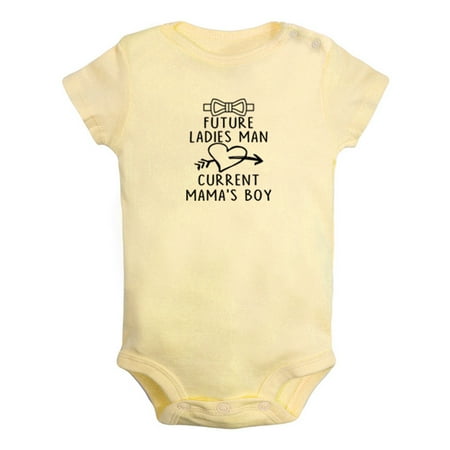 

Future Ladies Man Current Mama s Boy Funny Rompers For Babies Newborn Baby Unisex Bodysuits Infant Jumpsuits Toddler 0-24 Months Kids One-Piece Oufits (Yellow 18-24 Months)