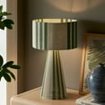 thumbnail image 4 of Gia Handwoven Cotton Thread Striped or Plain Table Lamp in Basil Green, 4 of 10