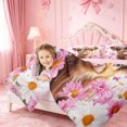 thumbnail image 3 of meiyoeat Highland Cow Flower Twin Comforter Sets,Cute Farm Cattle Bedding Set For Girl,Reversible,2 Pieces,1 Comforter and 1 Pillowcase, 3 of 7