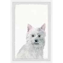 Parvez Taj Little White Dog Framed Wall Art