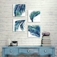 thumbnail image 2 of Nature Botanical Leaf Artwork Paintings: Paradise Palm Graphic Print on Canvas, 4 Piece Wall Art for Home (16" W x 16" H x 4 PCS,Multi-Sized), 2 of 6