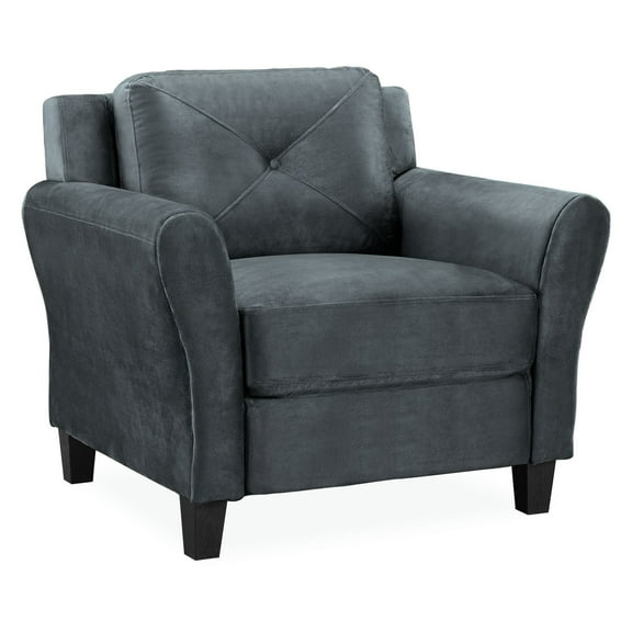 Lifestyle Solutions Harvard Chair in Dark Gray Microfiber Upholstery