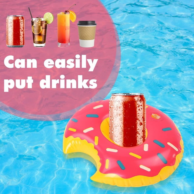 Portavasos inflable Donut Flotador Fiesta en la piscina Posavasos de agua (Rosa) Likrtyny Para Estrenar