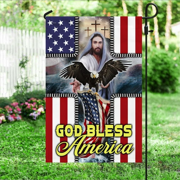 FLAGWIX American Flag - Eagle Cross Flag God Bless America DDH3153F - Garden Flag (11.5" x 17.5")