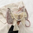 thumbnail image 3 of Jiibva Retro Bow Handbag Bow Pearl Shoulder Bag Fashionable Pearl Armpit Bag Large Capacity Underarm Bag Sweet Crossbody Bags, 3 of 7