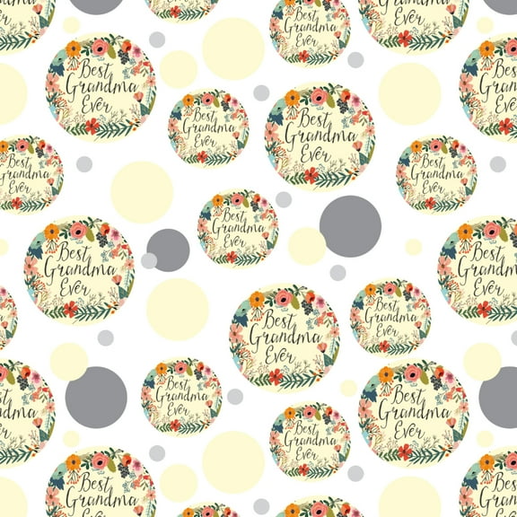 Best Grandma Ever Floral Premium Gift Wrap Wrapping Paper Roll