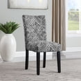 thumbnail image 2 of HomePop Classic Velvet Parsons Dining Chair, Set of 2, Black Velvet Tribal Pattern, 2 of 11