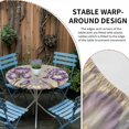 thumbnail image 3 of Vintage Flower Watercolor Purple Round Fitted Tablecloth with Elastic Edge,Waterproof Table Cloth Fits Tables Up to 36"-44",Washable Table Cover for Indoor Outdoor,Country Botanical Butterflies, 3 of 9