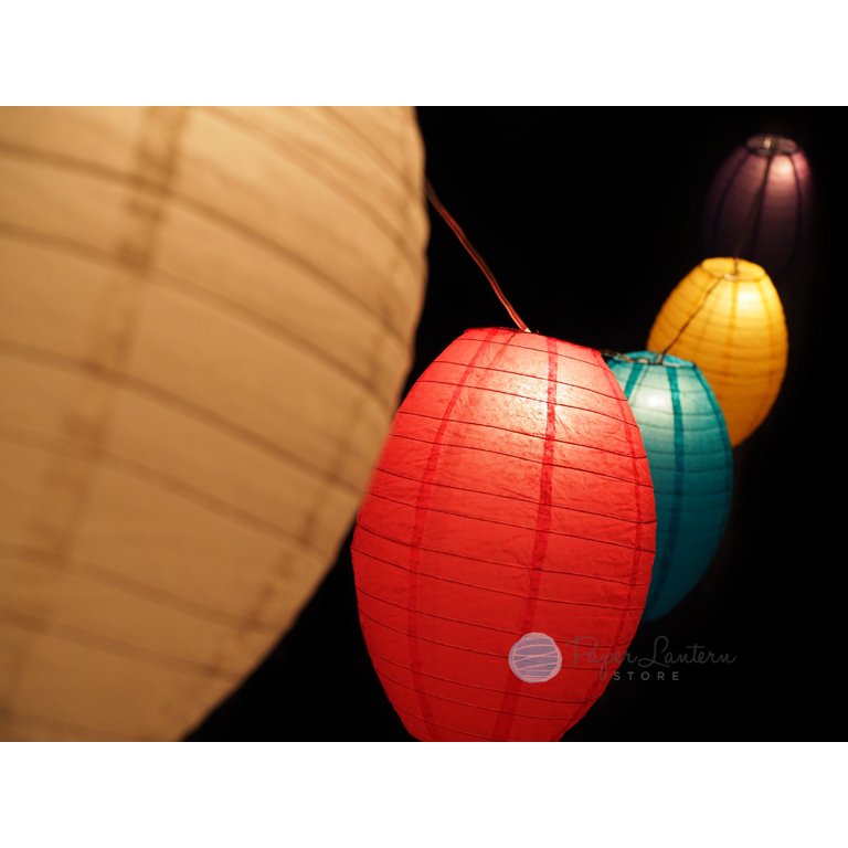 14 Easter Egg / Baby Shower Vibrant Lantern String Light Combo Kit (21 ft)