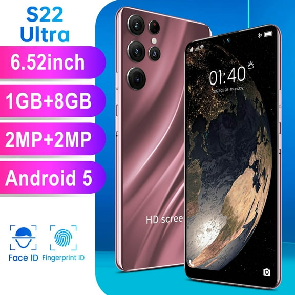 FYTPOV Android Phone, S22, Unlocked Android Smartphone, 8GB ROM 1GB RAM Android Phone, 6.52 IN Full HD Cell Phone, 2MP Rear Camera System, 2000mAh Phone Mobile Phone, Cell Phones Unlocked