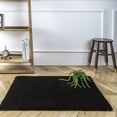 thumbnail image 2 of Phantoscope Deluxe Soft Faux Rabbit Fur Collection Decorative Home Decor Modern Area Rug, Black, 2 of 4