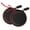 red, variant on Headphone case, small round pocket headphone travel case Zipper headphone storage case - black