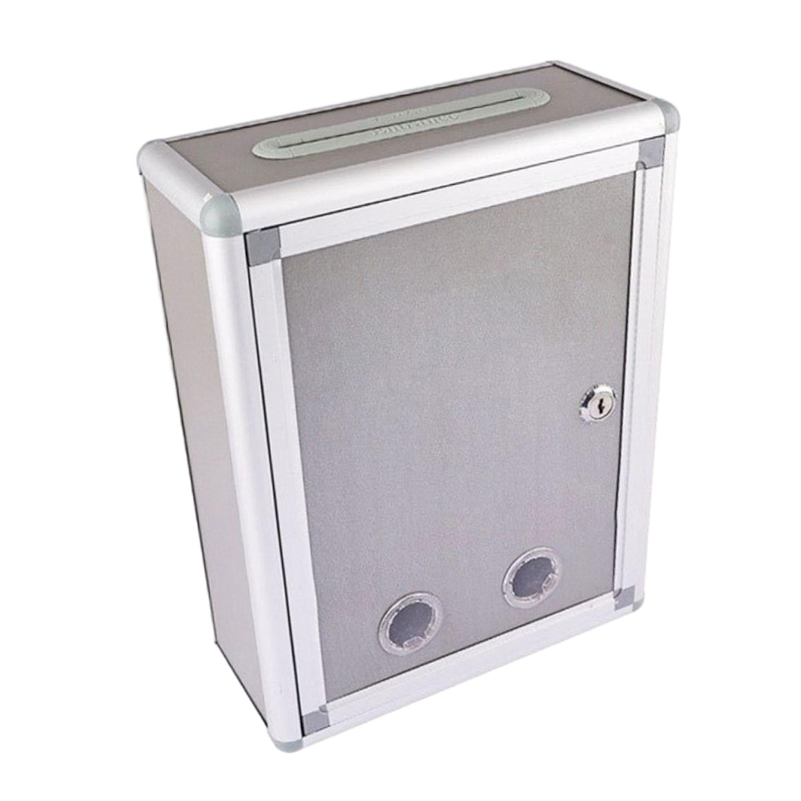 Baoblaze Wall Mount Mailbox Postbox Secure Rustproof Metal Vertical with Key Drop Box BM035 Top Input