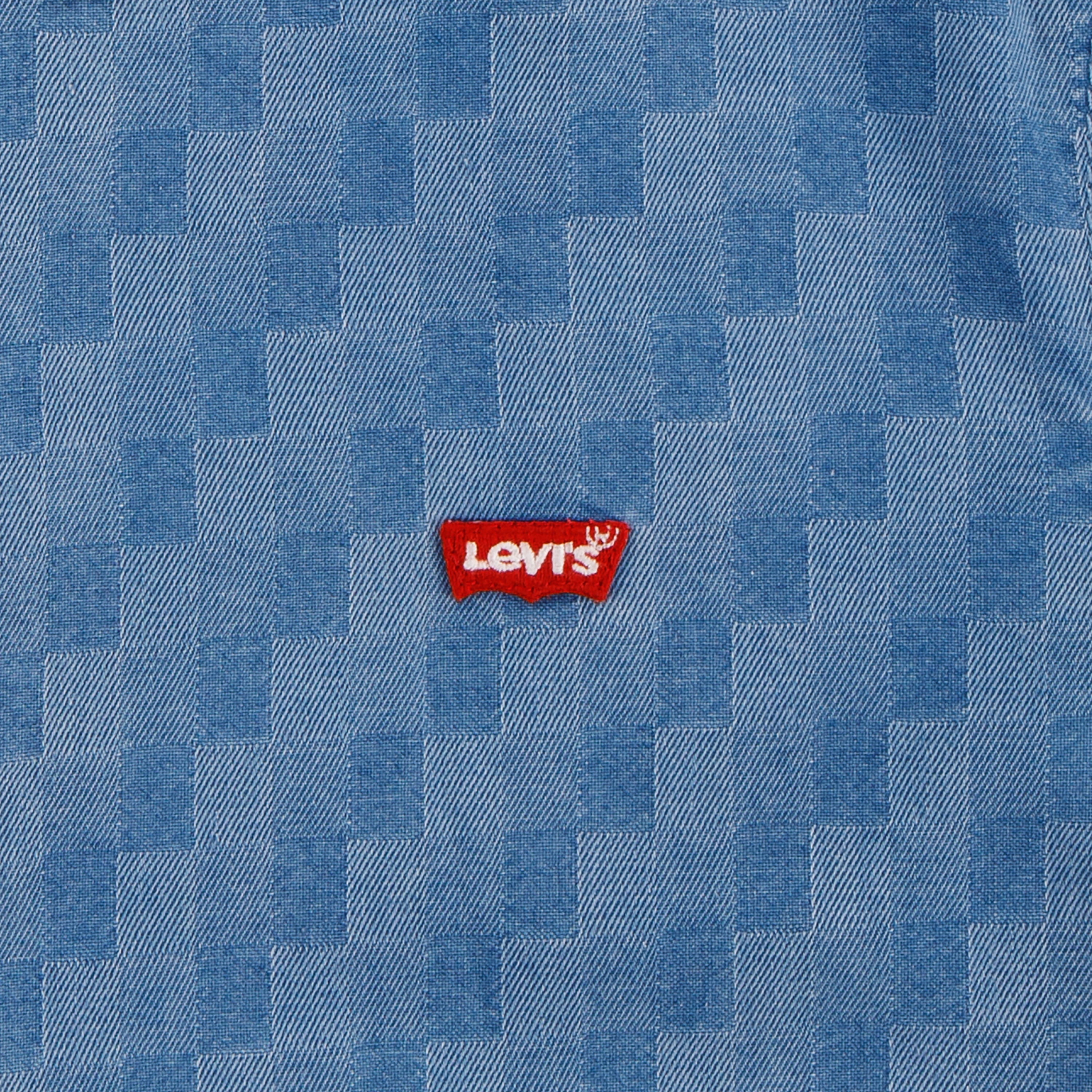 Levi's Boys' Checked Denim Button Up Shirt with Short Sleeves, Sizes 4-20