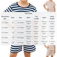 thumbnail image 3 of Ensemble T-Shirt et Short pour Garçons Filles, 2-8 Ans, Haut à Manches Courtes à Col Rond Rayé avec Poche et Short à Taille Élastique, 3 of 8