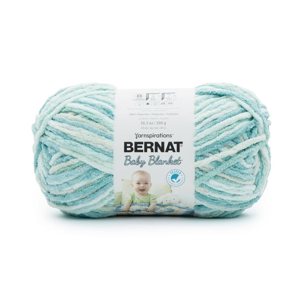Bernat® Baby Blanket™ 6 Super Bulky Polyester Yarn, Baby BlueGreen 10