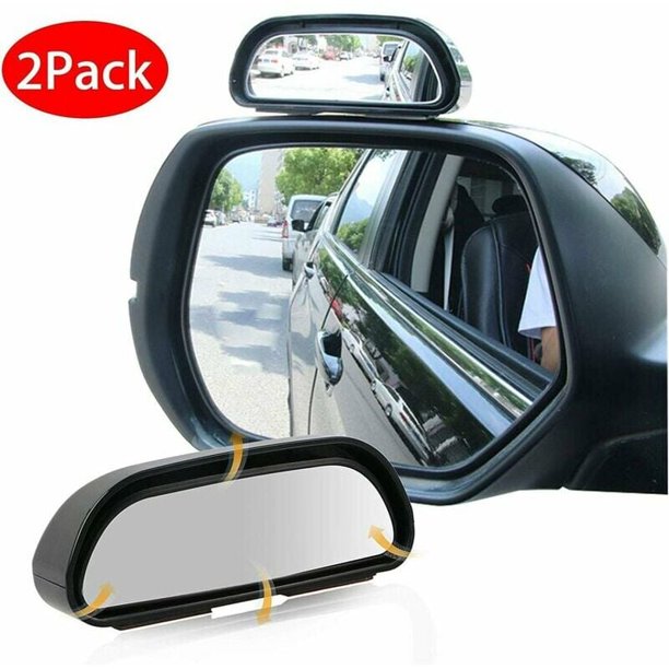 Juego de 2 espejos de punto ciego para coche de 360°, universal derecho + izquierdo ajustable de cristal HD para coche, espejo auxiliar de gran angular ajustable para puntos ciegos, furgoneta, marco
