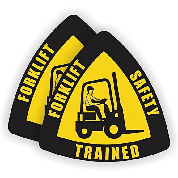 Forklift Safety Trained Hard Hat Sticker / Helmet Decal Label Lunch Tool Box | Size: 2-1/2"