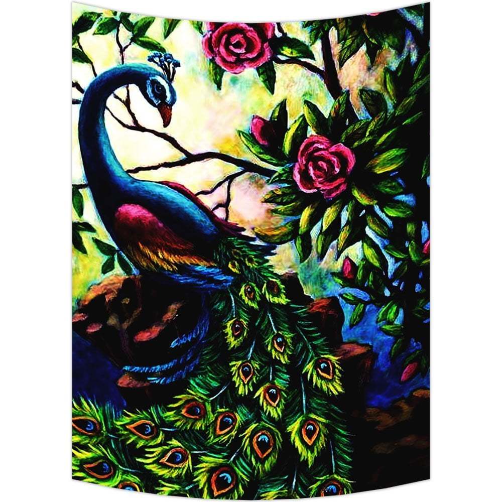 Gckg Artistic Paintings Graceful Peacock Wall Art Tapestries Home Decor Wall Hanging Tapestry Size 60 X80 Walmart Canada
