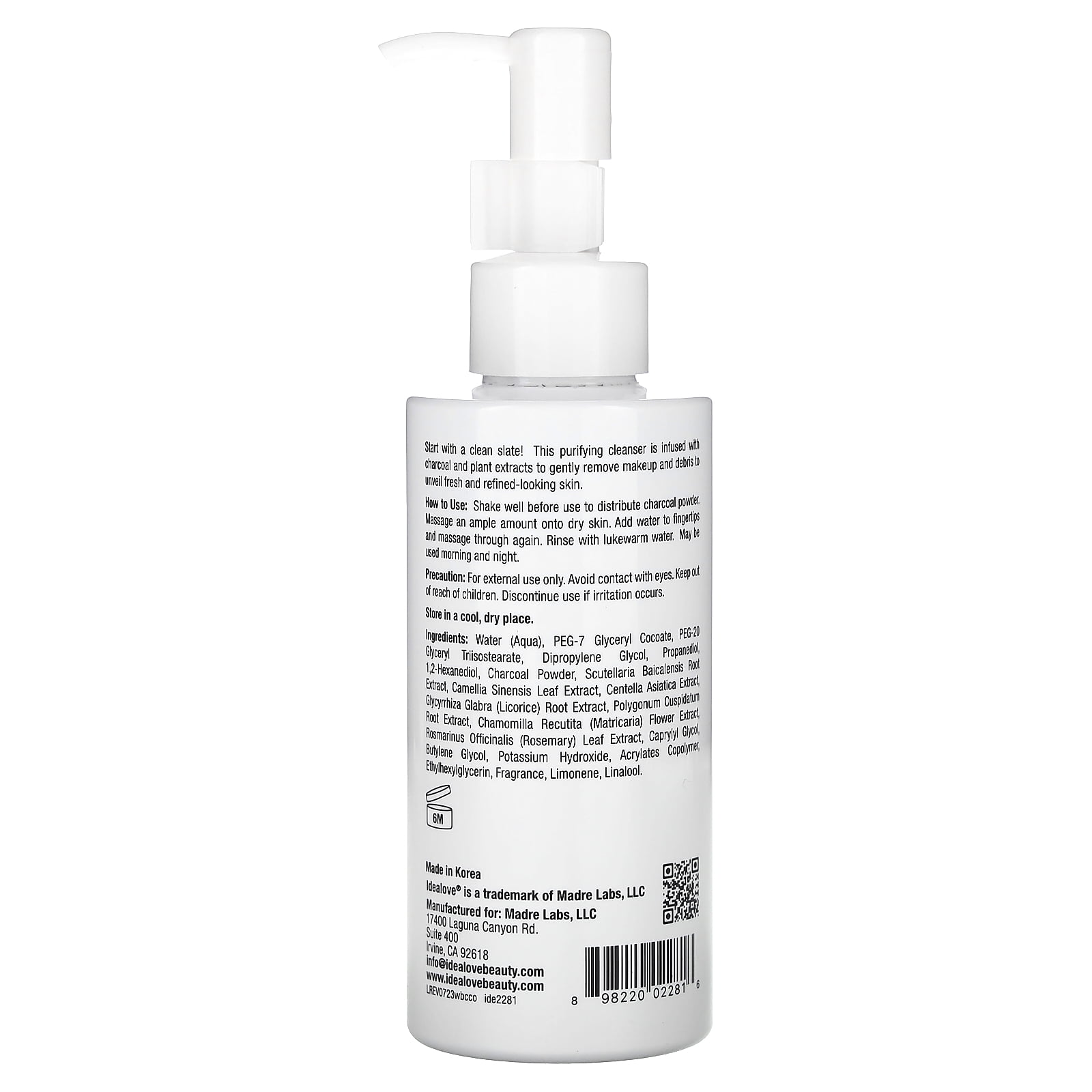 Idealove Well-Balanced Charcoal Cleansing Oil, 4.9 fl oz