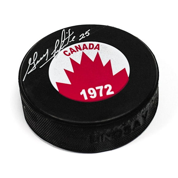 Guy Lapointe Dédicacé Rondelle de Hockey de l'Équipe Canadienne de 1972