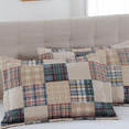 thumbnail image 7 of Green Essen 3-Piece Beige Plaid Coverlet Set, Queen, 7 of 7