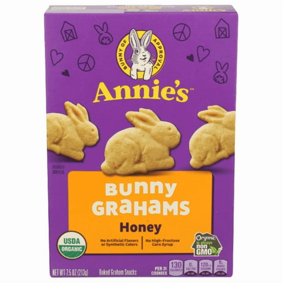 Annie's Homegrown Organic Honey Bunny Grahams 7.5 oz - Pack of 3