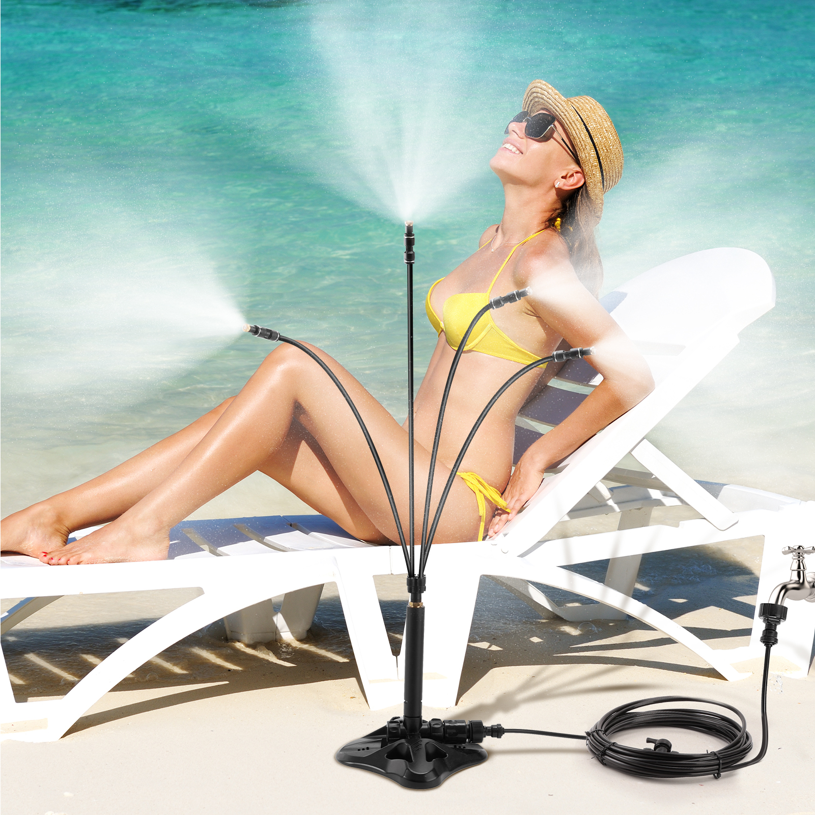 Stand Misters for Outside Patio,Upgraded 26FT Stand Misting Cooling