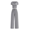 thumbnail image 1 of Conjunto Coordinado PRETTYGARDEN de Punto Acanalado 2 Piezas Gris XXL, 1 of 8
