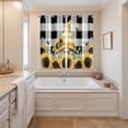 thumbnail image 3 of Curtains 84 Inches Long 2 Panels, Yellow Dwarf Grommets Window Treatment Curtain, Sunflower Hat Bee Black White Plaid Thermal Curtains Drapes for Living Room/Bathroom, 3 of 9