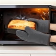 thumbnail image 5 of Unique Bargains 2pcs Silicone Heat-Resistant and Waterproof Oven Mitts Gray 10.8" x 8.1", 5 of 7