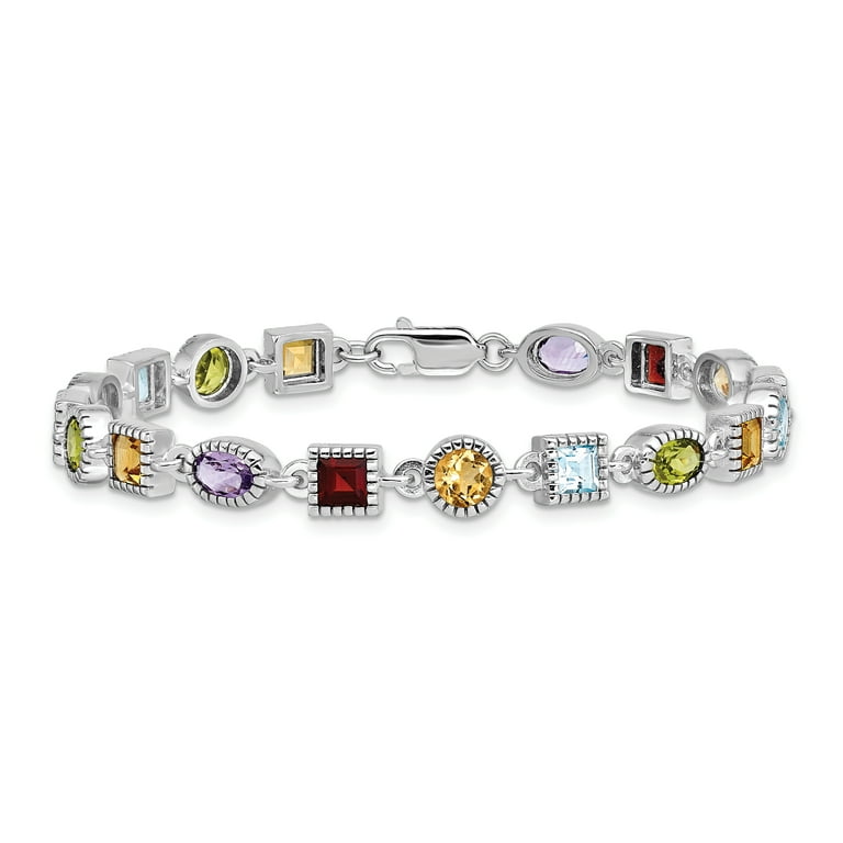 Sterling silver shop multi gemstone bracelet
