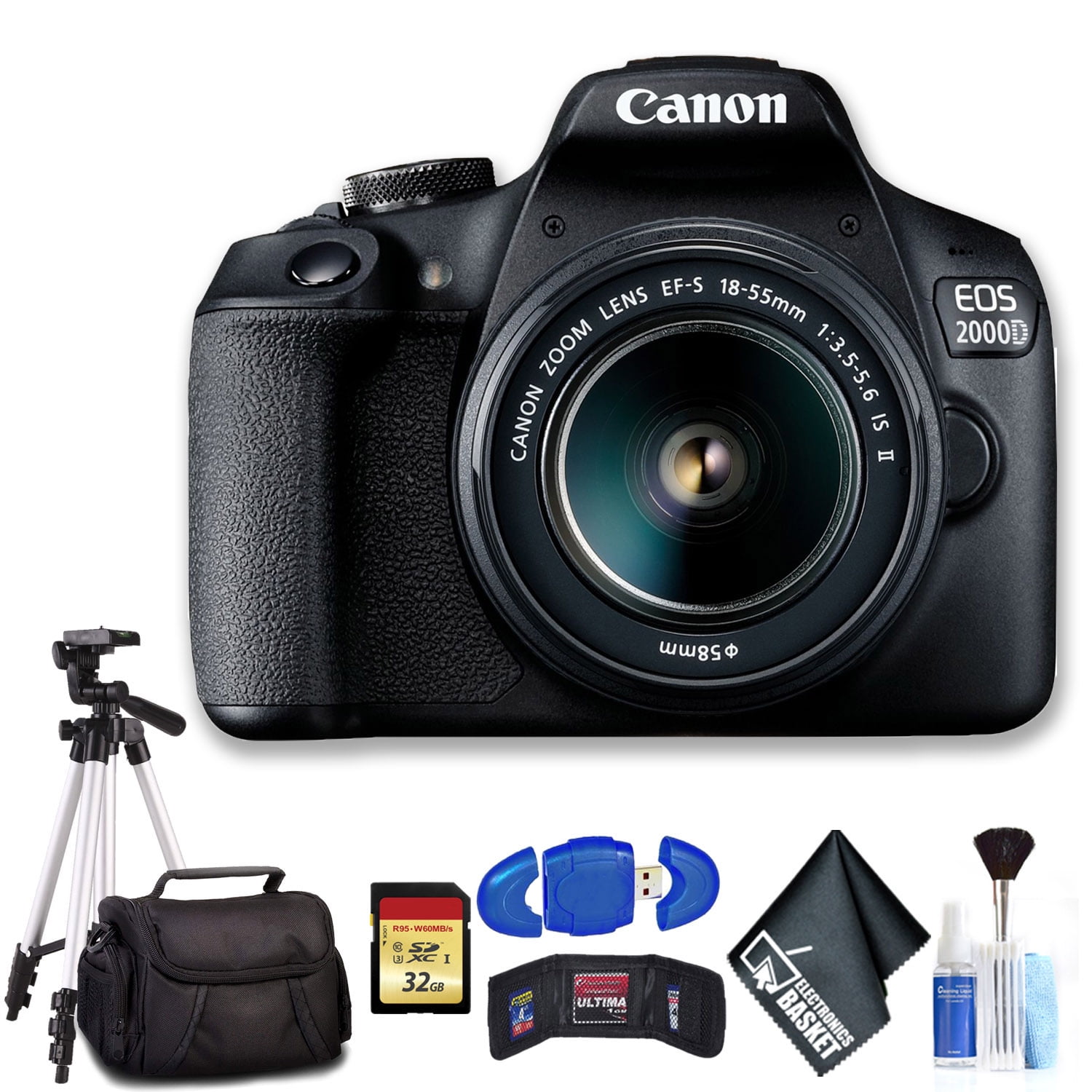 Canon EOS 2000D with EF-S 18-55mm IS II Lens (Intl Model) Ultimate Bundle(International Model)