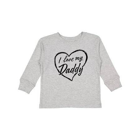 

Inktastic I Love My Daddy in Black Chalk Heart Gift Toddler Boy or Toddler Girl Long Sleeve T-Shirt