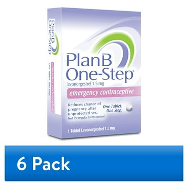 (6 pack) Plan B One-Step Emergency Contraceptive 1 Tablet, 1.5 mg