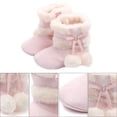 thumbnail image 4 of WORGEOUS 1 par de botas navideñas para bebés con lazo de invierno, prewalker de algodón cálido para niños pequeños, 4 of 8