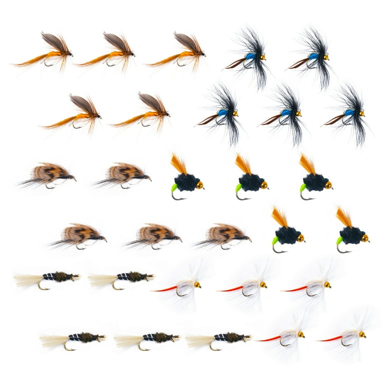 Goture Fly Fishing Flies Kit - 10/30/40/76/100pcs Fly Fishing Lures with  Fly Fishing Box - Fly Fishing Assortment Kit for Bass Trout Salmon Fishing  