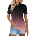 thumbnail image 2 of Womens Gradient Polo Shirts Performance Tech Short Sleeve Moisture Wicking Quick-Dry Sport Golf Tennis T-Shirts,M, 2 of 5