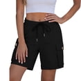 thumbnail image 5 of JYnXIANTI Womens Cargo Shorts Drawstring High Waist Multi Pockets Shorts Loose Outdoor Hiking Fishing Shorts Soft Clothes, 5 of 7