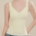 thumbnail image 2 of Lenpel Women's Thermal Tank Tops V Neck Sleeveless Undershirts with Built in Bras Warm Camisole Base Layer, 2 of 5