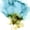 Blooming Cyan II, variant on Elephant Stock Orange Poppies Wall Art - Vertical Multi Panel Canvas - Living Room Wall Decor - Floral And Botanical Multi Panel - White And Brown Decor - 42" x 65"