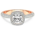 thumbnail image 3 of 3 Carat | IGI Certified Cushion Shape Lab Grown Diamond Engagement Ring For Women | 14K Rose Gold | Lab Created Kathrine Halo Diamond Engagement Ring | FG-VS1-VS2 Quality, 3 of 4